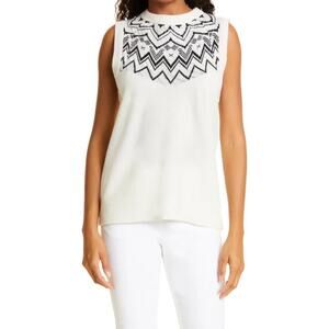 ATM White Wool Sleeveless Sweater Size S New Retails: $295